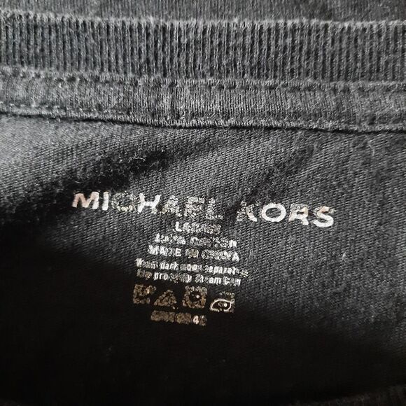 Michael Kors Men's Black Short Sleeve Crew Neck‎  T-Shirt Top Size Large - Picture 4 of 6